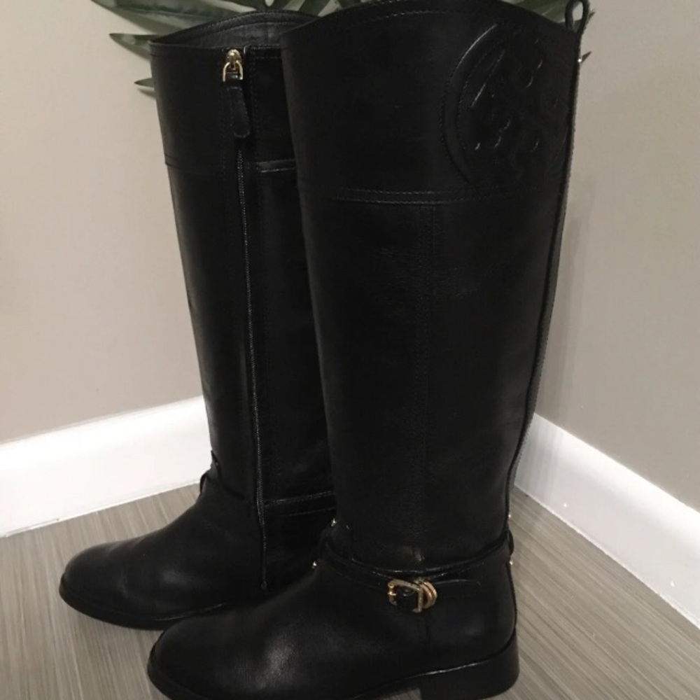 Tory Burch Black Leather boots size7